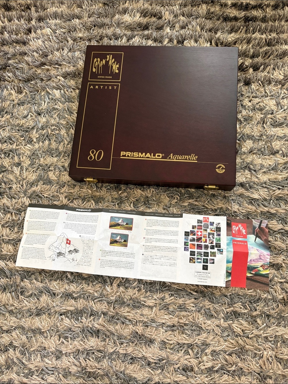 Caran d’Ache Prismalo Aquarelle 80 Colored Pencils Luxury Wooden Box Set - Picture 15 of 16